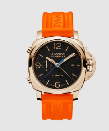 Panerai Luminor Chrono Flyback 44mm Replica Watch PAM00525 CAOUTCHOUC ORANGE